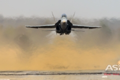 F/A-18B Hornet A21-118 2OCU blasting down the runway.